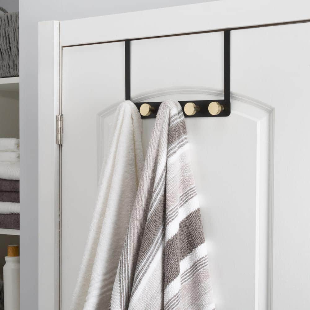 Black Iron 5 Hook Over The Door Hanger