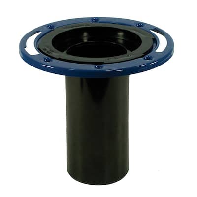7 in. O.D. ABS Closet (Toilet) Flange with 6 in. Long Barrel and Metal Adjustable Ring, Fits Inside 3 in. Sch. 40 Pipe