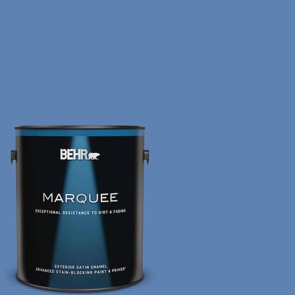BEHR MARQUEE 1 gal. #PPU15-06 Neon Blue Satin Enamel Exterior Paint & Primer