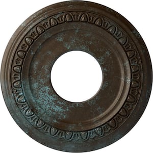 1-1/8 in. x 12-1/4 in. x 12-1/4 in. Polyurethane Jackson Ceiling Medallion, Bronze Blue Patina