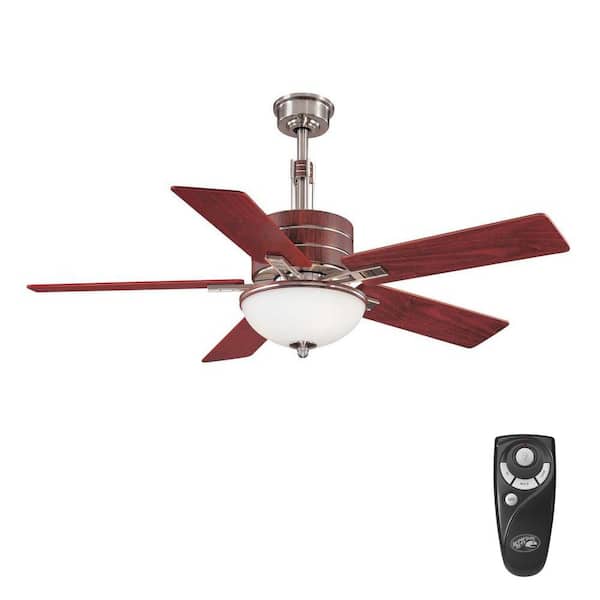 Hampton Bay Carlsbad 52 in. Indoor Brushed Nickel Ceiling Fan with Light Kit and Remote Control