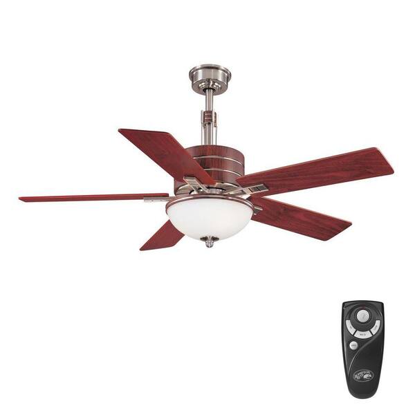 Hampton Bay Carlsbad 52 In Indoor Brushed Nickel Ceiling Fan With Light Kit And Remote Control Ag565 Bn - Program Remote Hampton Bay Ceiling Fan