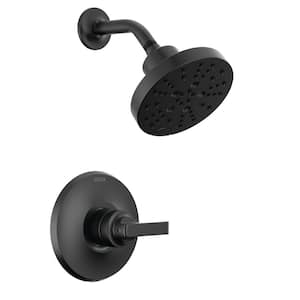 Tetra 1-Handle Wall-Mount Shower Trim Kit in Matte Black (Valve Not Included)