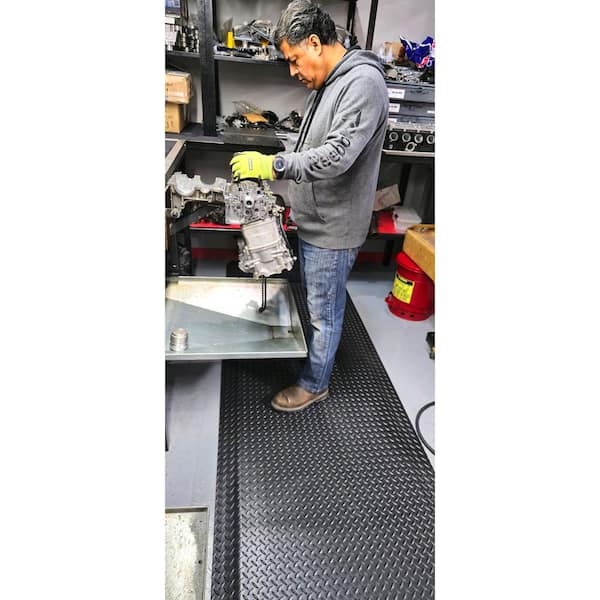 Rhino Anti-Fatigue Mats Black 3 Ft. X 5 Ft. X 1 In. Diamond Plate Anti-fatigue Mat DTT36DSBX5 - The Home Depot - View #7
