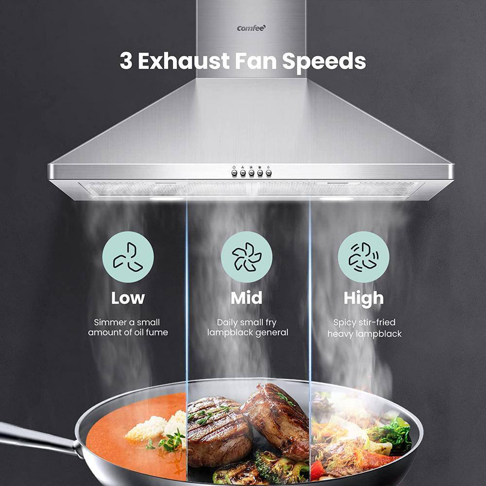 30 Inch Stainless Steel Convertible Wall Mount Range Hood