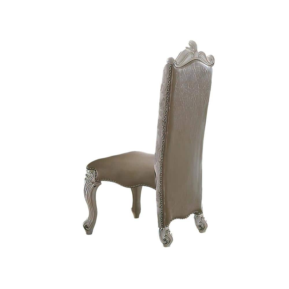 Versailles PU/Fabric and Bone White Nailhead Trim Side Chair (Set of 2) -  Acme Furniture, 61132