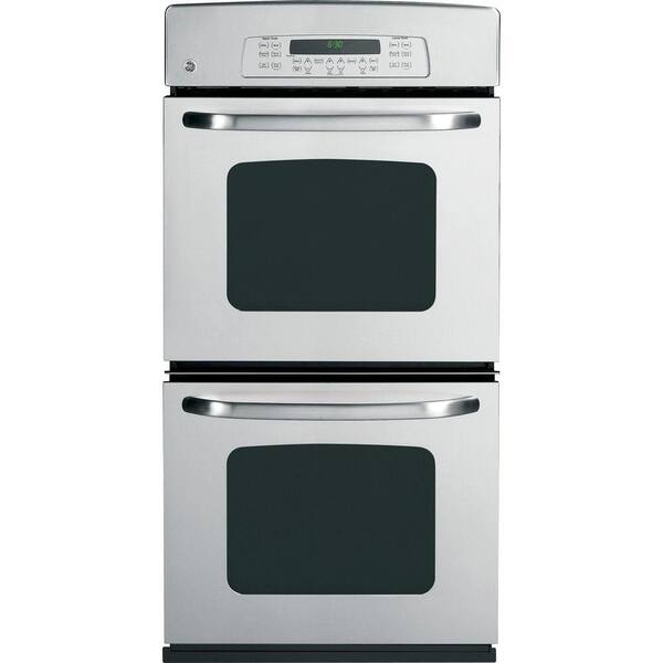 GE 27 in. Double Electric Wall Oven Plus Self-Cleaning in Stainless Steel