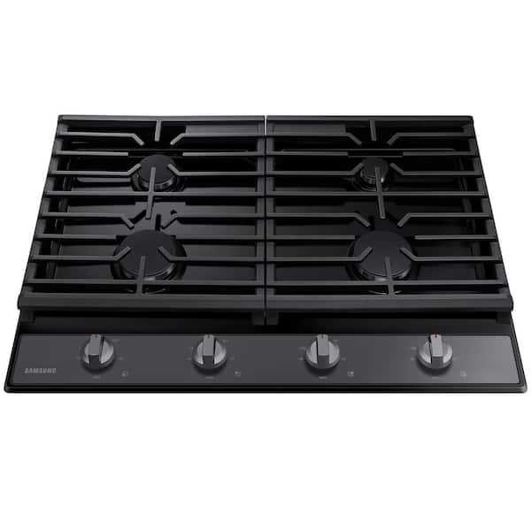 30 inch black stainless steel gas cooktop