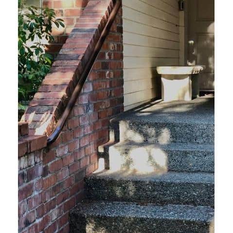 Charcoal Bronze Aluminum Round Handrail with Curved Ends, 4 ft.