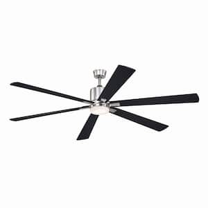 Wheelock 72 in. Satin Nickel Indoor Ceiling Fan with Integrated LED Light Kit and Remote