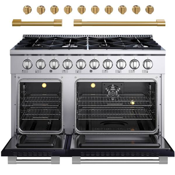 JANSKA Professional 48 in. Freestanding Dual Fuel Range, 8-Burners