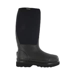 Rancher Men 16 in. Size 10 Black Rubber with Neoprene Waterproof Boot