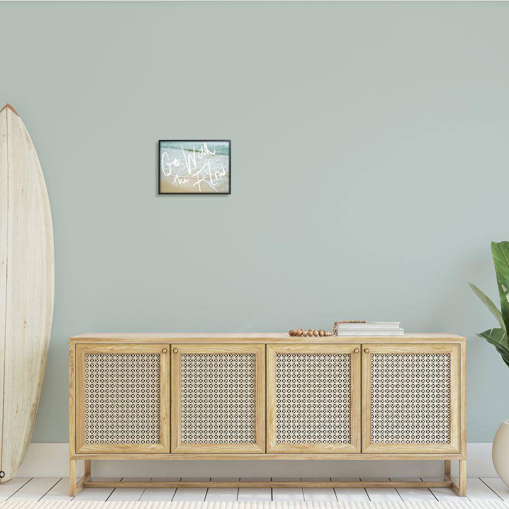 Go With the Flow Beach Tide Black Framed Wall Art, 14 x 11