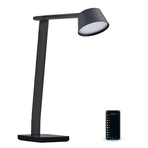 BLACK+DECKER 17 in., Black, Indoor, Alexa Smart Desk Lamp, Works with Alexa with USB Charging Port