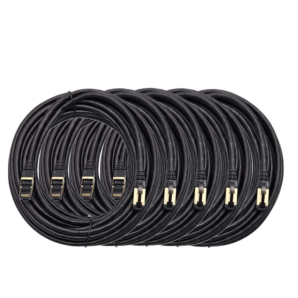 14 ft. CAT8 (S/FTP) 26AWG Double Shielded RJ45 Snagless Ethernet Cable Black 5-Pack price history on PriceWatchPro