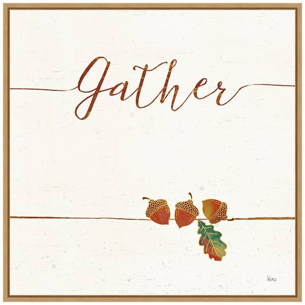 Amanti Art 22 in. Underlined Fall VI Fall/Thanksgiving Framed Canvas Box Wall Art