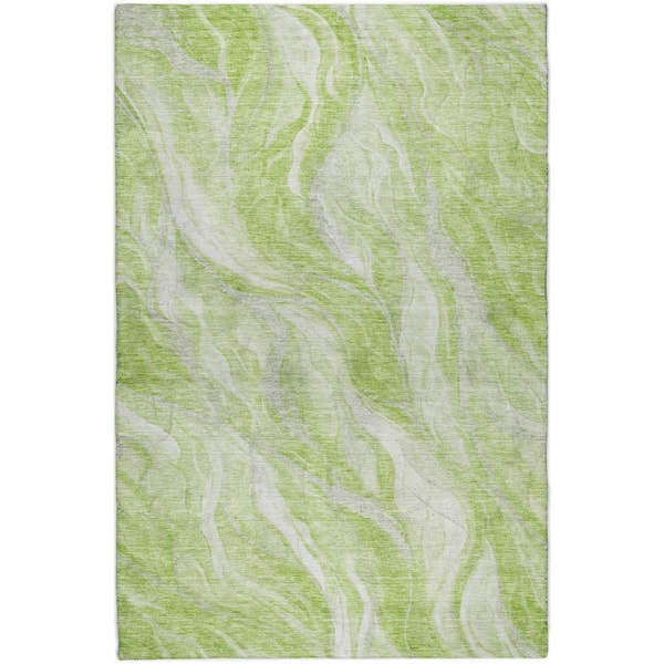 Dream Shag Premium Machine Washable Abstract ADS720 Aloe 8 ft. x 10 ft. Area Rug