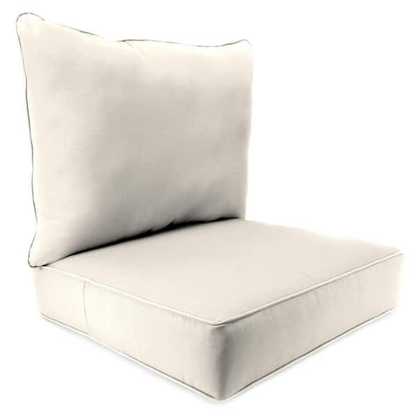 46.5 in. L x 24 in. W x 6 in. T Rectangular Outdoor Deep Seat Lounge Chair Cushion Set in Veranda Cream