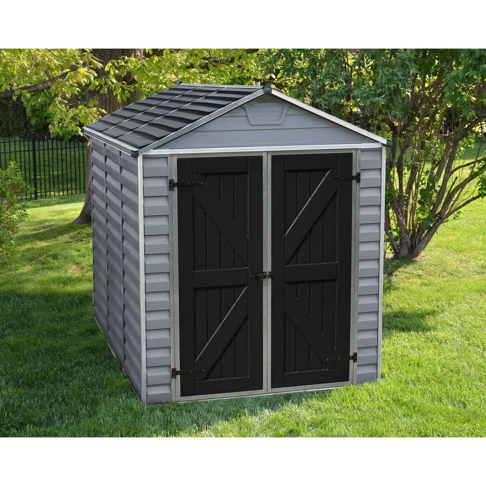 Gray 6' x 8' Polycarbonate and Aluminum Storage Shed