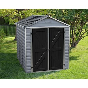 SkyLight 6 ft. W x 8 ft. D Dark Gray Deco Plastic Garden Outdoor Storage Shed 45.7 sq. ft.