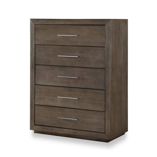 Modus Furniture Melbourne 5 Drawer Dark Pine Chest Of Drawers 53 In H X 40 In W X 19 In D 8d6484 The Home Depot