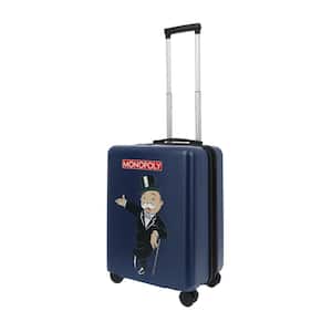 Hasbro Monopoly 22 .5 in. Blue Carry-on Luggage Suitcase