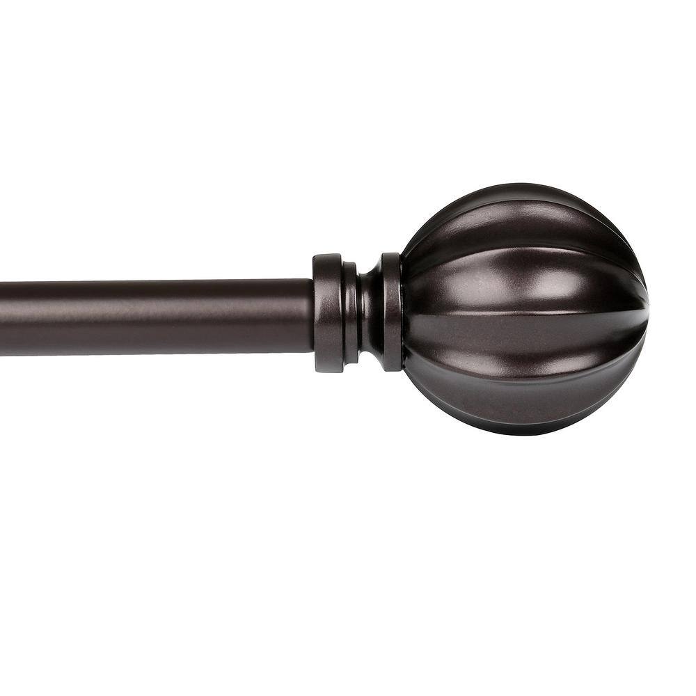 Adjustable Oil Rubbed Bronze Curtain Rod with Decorative Finials