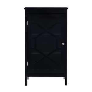 Maxwell 20.13 in. Black Rectangle Wood Storage Accent Cabinet with Doors and Shelves