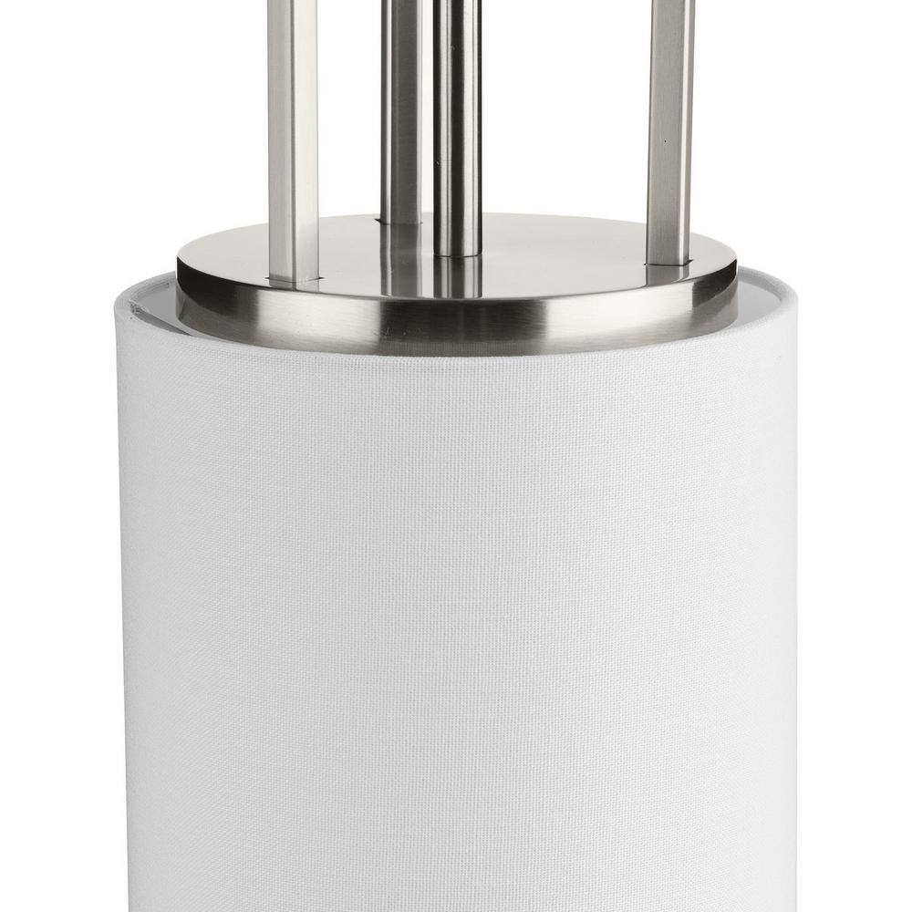 Progress Lighting Goodwin 1-Light Mini-Pendant, Brushed Nickel, Linen Shade