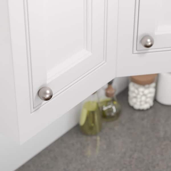Firenze Collection 1-9/16 in. (40 mm) Classic Brushed Nickel Round Cabinet Knob