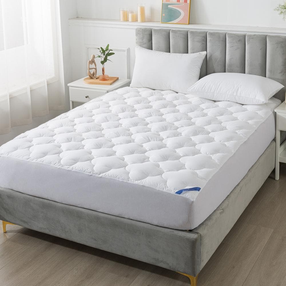 The Company Store Cushion Quilted Memory Foam Mattress Pad - White Size Queen Bamboo Bamboo BLE