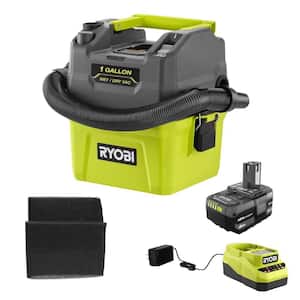 ONE+ 18V Cordless 1 Gal. Wet/Dry Vacuum Kit with 4.0 Ah Battery, Charger, and Small Wet/Dry Foam Filters (2-Pack)