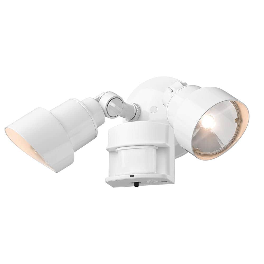 Gloss White LED Motion Sensor Security Flood Light