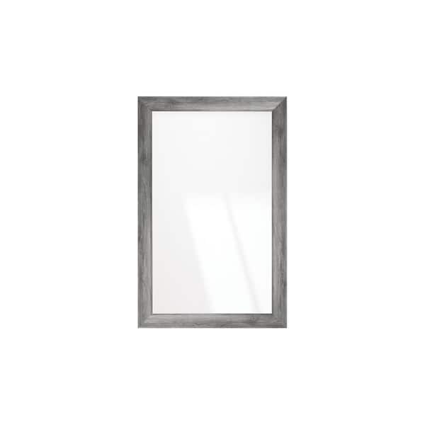 BrandtWorks 32 in. W x 50 in. H Dark Gray Barnwood Framed Wall Mirror