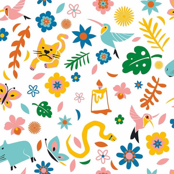 Disney Encanto Multi-Colored Floral Matte Wallpaper Roll