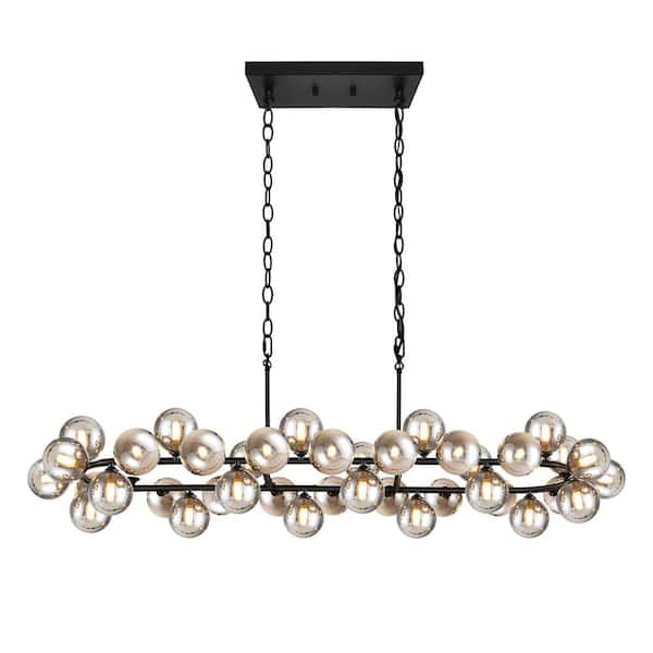 Unbranded 40-light Wagon Wheel Chandelier Modern Bubble Chandelier Black Chandelier Sconce with No Bulbs Included