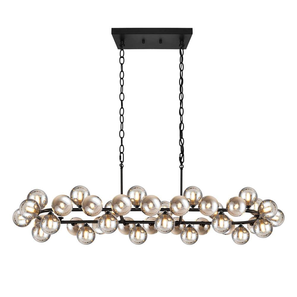 40-light Wagon Wheel Chandelier Modern Bubble Chandelier Black  Chandelier 