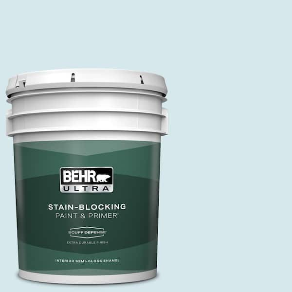 BEHR ULTRA 5 gal. #S490-1 Permafrost Extra Durable Semi-Gloss Enamel Interior Paint & Primer