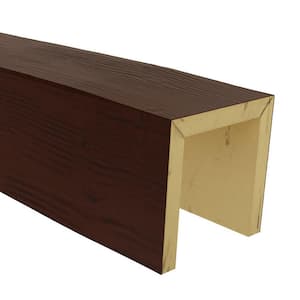 SAMPLE - 6 in. x 6 in. x 12 in. 3 Sided (U-Beam) Sandstone Natural Pecan Endurathane Faux Wood Ceiling Beam Premium
