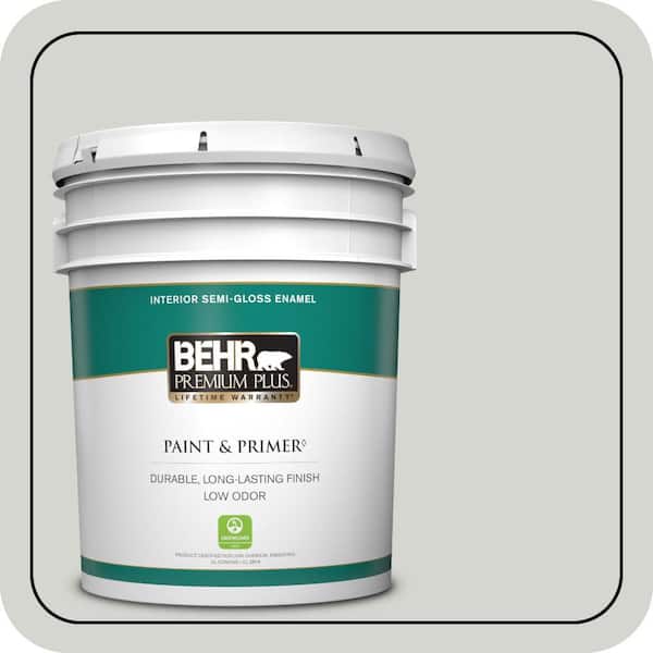 BEHR PREMIUM PLUS 5 gal. #T17-01 Close Knit Semi-Gloss Enamel Low Odor Interior Paint & Primer