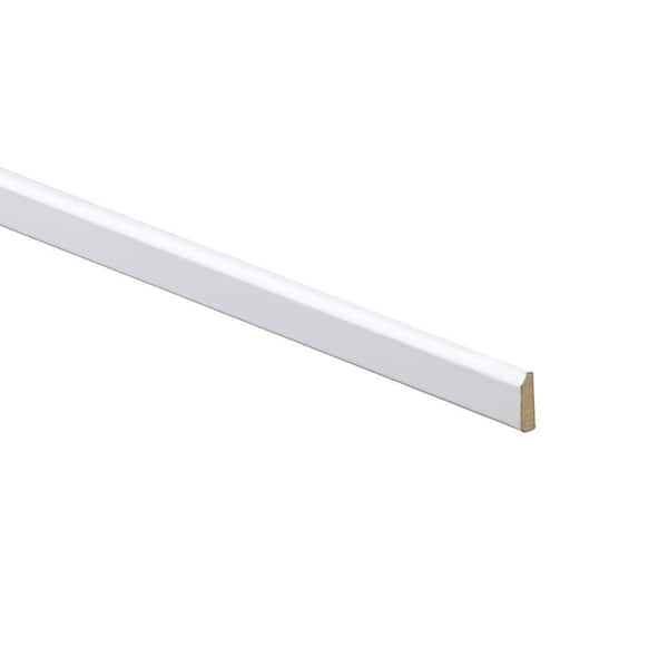 Home Decorators Collection 96 in. W x 0.25 in. D x 0.75 in. H Solid Wood Kitchen Cabinet Batten Molding in Pacific White