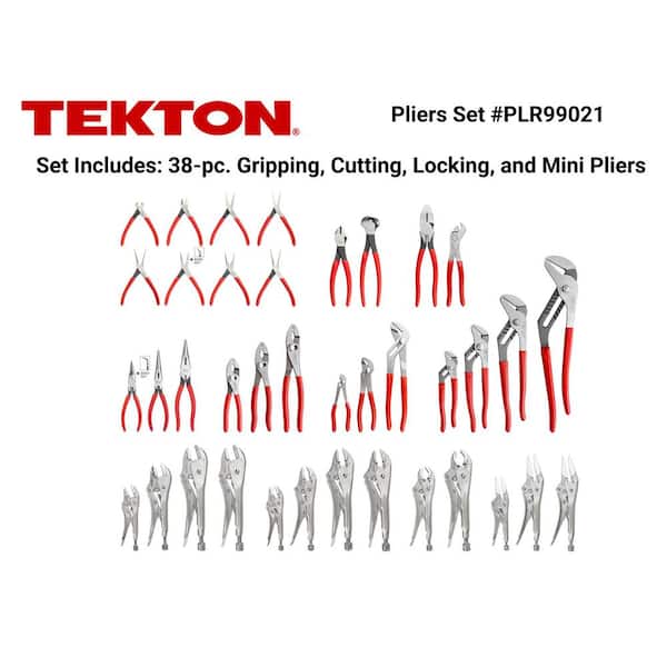 38-Piece Gripping, Cutting, Locking and Mini Pliers Set