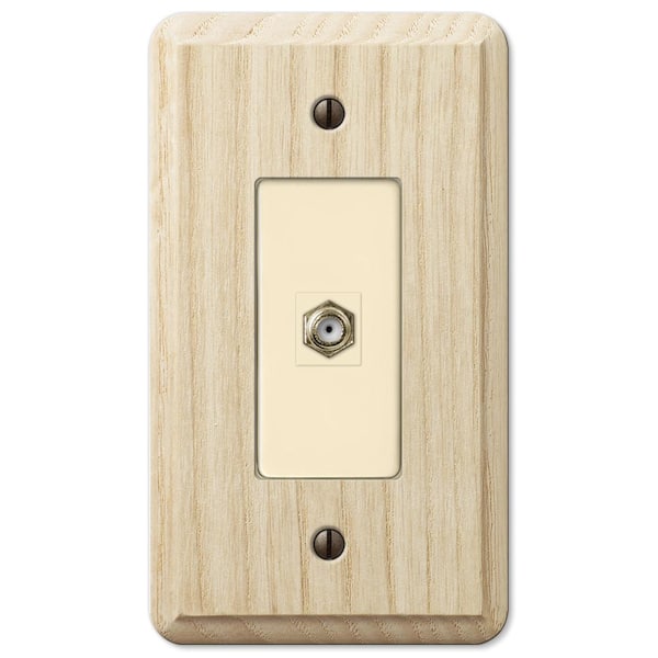AMERELLE Contemporary 1 Gang Coax Wood Wall Plate - Unfinished Ash