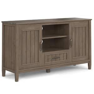 Lev SOLID WOOD 53 in. Wide Contemporary TV Media Stand in Smoky Brown For TVs up to 60 in.