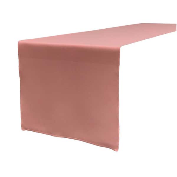 14 in. x 108 in. Dusty Rose Polyester Poplin Table Runner
