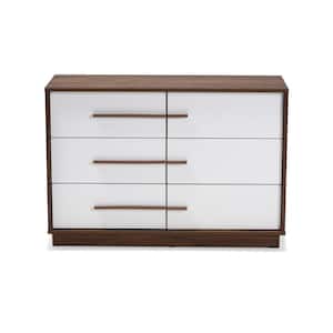 Mette 6-Drawer White Dresser