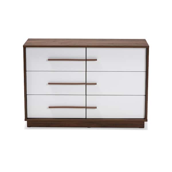 Baxton Studio Mette 6-Drawer White Dresser