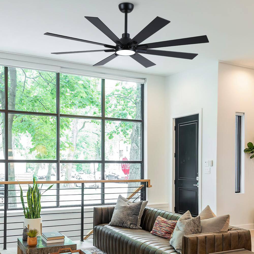 Cryrise 62 in. Indoor Matte Black Standard Ceiling Fan with Integrated LED, 3 Color Temperatures and Remote Control price history on PriceWatchPro