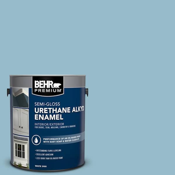 1 gal. #S480-3 Sydney Harbour Urethane Alkyd Semi-Gloss Enamel Interior/Exterior Paint