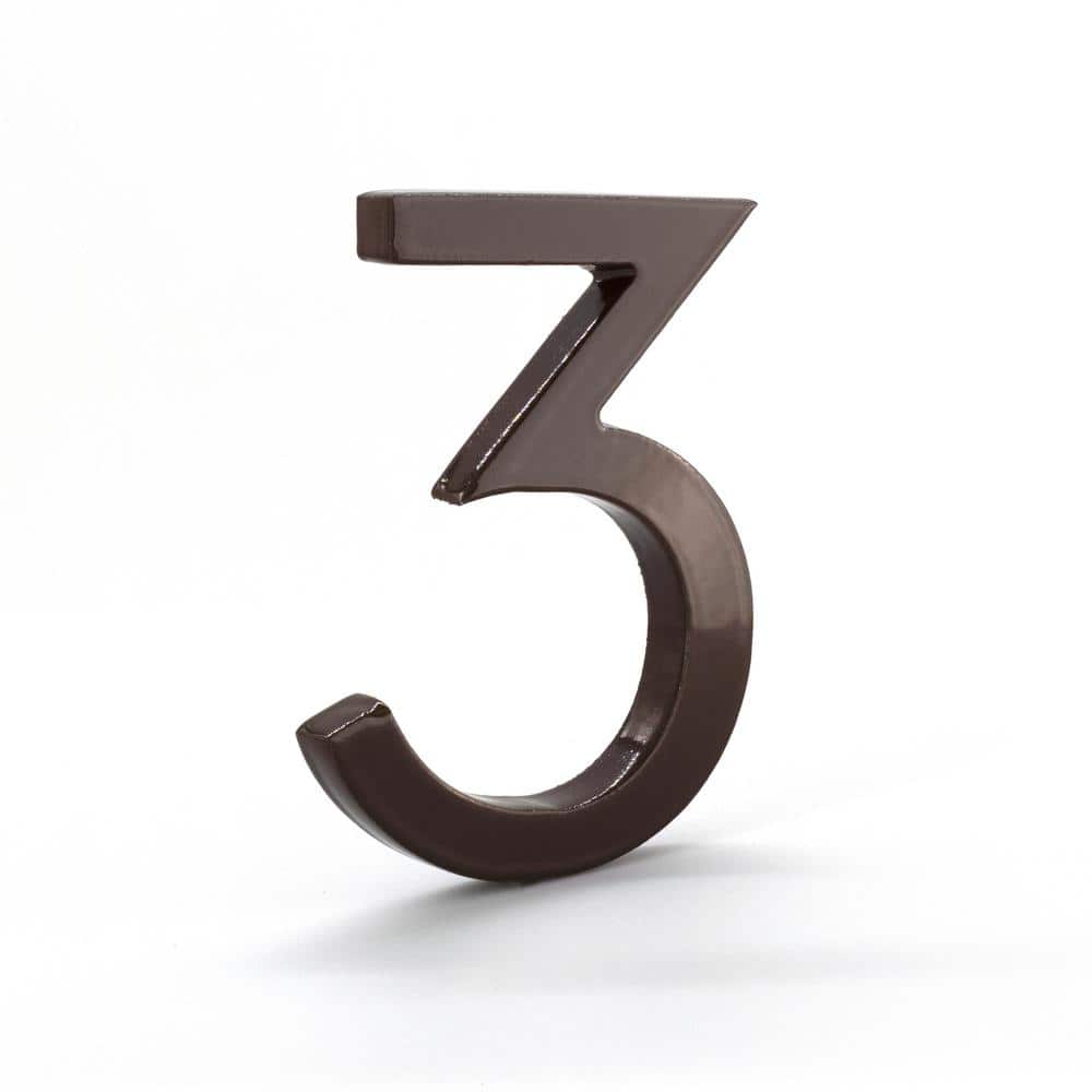 4 in. Roman Bronze Aluminum Floating or Flat Modern House Number 3 price history on PriceWatchPro